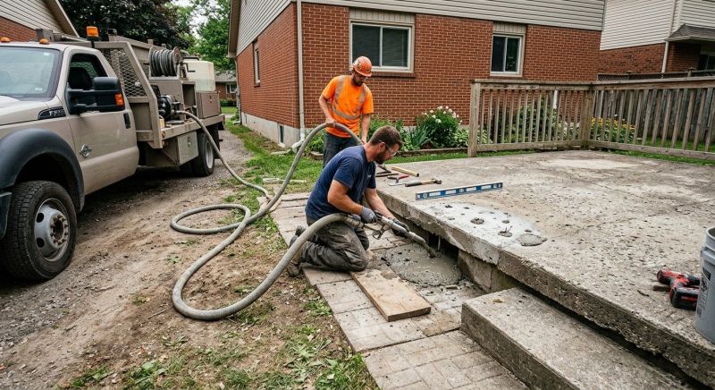 Concrete Patio Raising in West Des Moines, IA